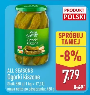 Ogórki kiszone promocja w Aldi
