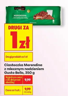 Ciasteczka Merendina z mlecznym nadzieniem DRUGIE ZA 1 ZŁ promocja w Biedronka