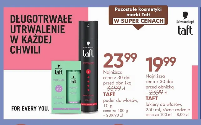 Lakiery do włosów Taft promocja w Super-Pharm
