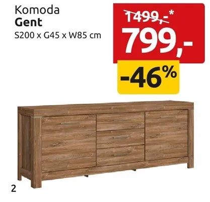 Komoda Gent S200xG45xW85cm promocja w Black Red White