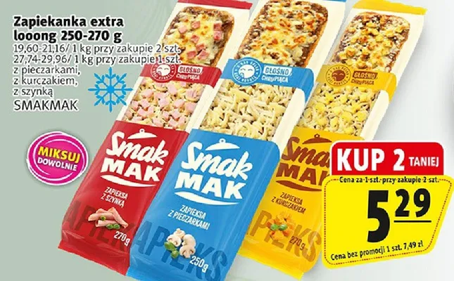 Zapiekanka extra looong z pieczarkami SMAKMAk promocja w Prim Market
