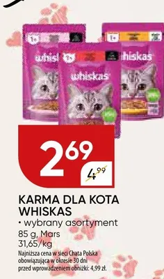 Karma dla kota Whiskas promocja w Chata Polska