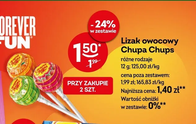 Lizak owocowy Chupa Chups truskawkowy promocja w Żabka