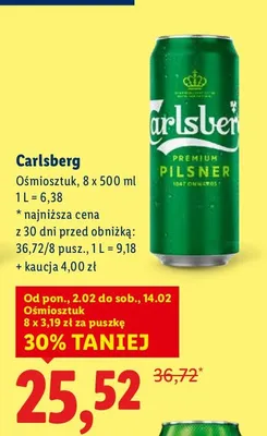 Piwo Carlsberg, 8 x 500 ml promocja w Lidl