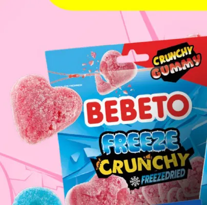 Żelki Bebeto Freeze Crunchy Hearts promocja w Dealz