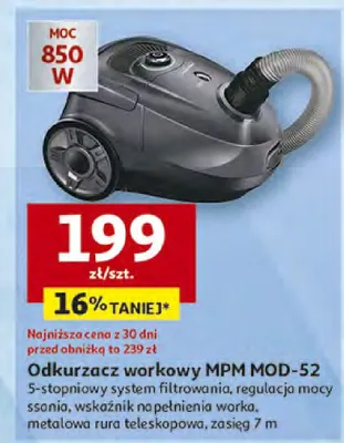 Odkurzacz workowy MPM MOD-52 promocja w Auchan