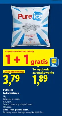 Lód w kostkach Pure Ice promocja w Lidl