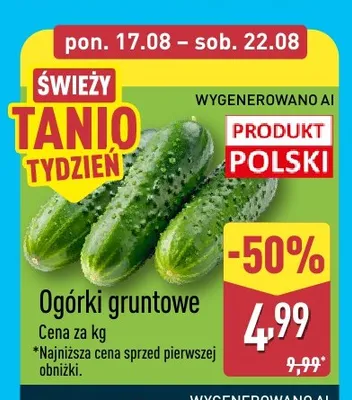 Ogórki gruntowe promocja w Aldi