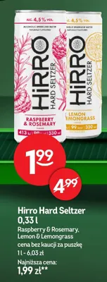 Hirro Hard Seltzer Raspberry & Rosemary promocja w Żabka