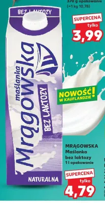 Maślanka bez laktozy naturalna Mrągowska promocja w Kaufland