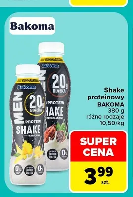 Shake proteinowy czekoladowy Bakoma Men promocja w Carrefour