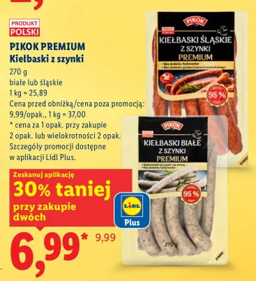 Kiełbaski białe z szynki premium promocja w Lidl