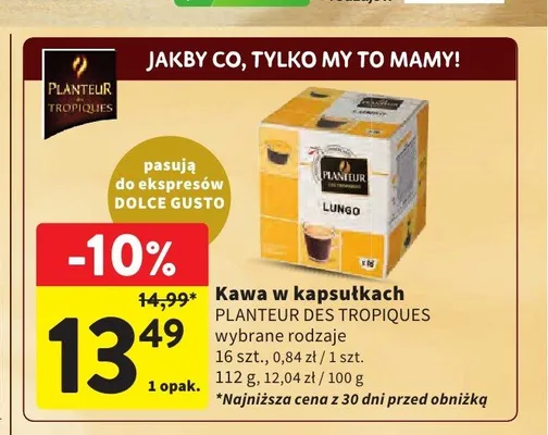 Kawa w kapsułkach Planteur des Tropiques Lungo promocja w Intermarche