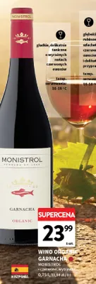 Wino czerwone wytrawne Monistrol Garnacha Organic promocja w Intermarche