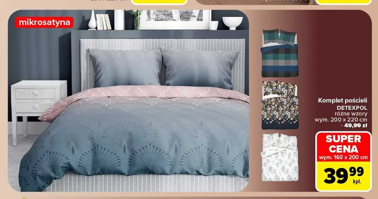 Komplet pościeli Detexpol 160x200 cm promocja w Carrefour