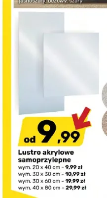 Lustro akrylowe samoprzylepne 40x80 cm promocja w Bricomarche