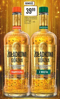 Likier Żołądkowa Gorzka ze złotem tradycyjna promocja w Dino