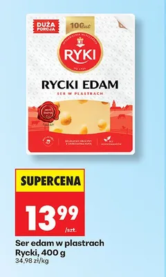 Ser edam w plastrach Rycki promocja w Biedronka