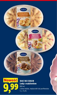 Lody z nadzieniem makaroniki Duc De Coeur promocja w Lidl