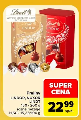 Praliny Nuxor Lindt promocja w Carrefour Market