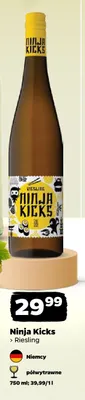 Wino białe Ninja Kicks Riesling półwytrawne promocja w Netto
