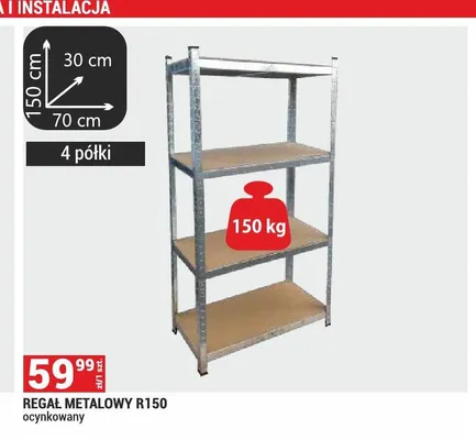 Regał metalowy R150 ocynkowany promocja w Merkury Market