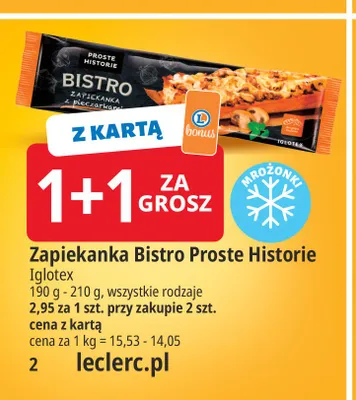 Zapiekanka Bistro z pieczarkami Proste Historie promocja w Leclerc