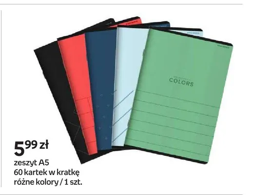 Zeszyt A5 60 kartek w kratkę Colors promocja w Empik