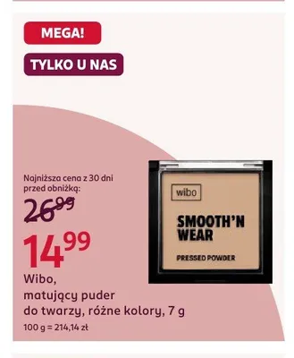 Matujący puder do twarzy Wibo promocja w Rossmann