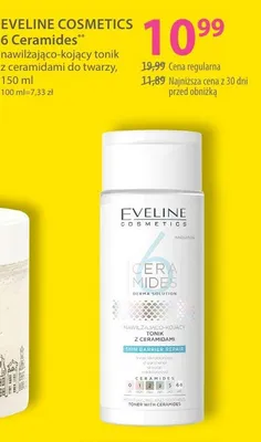 Nawilżająco-kojący tonik z ceramidami do twarzy Eveline Cosmetics 6 Ceramides promocja w Hebe