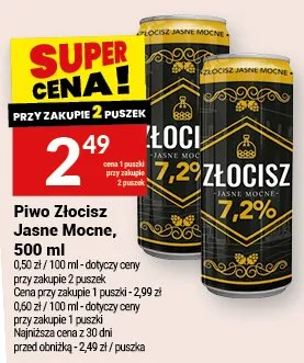 Piwo Żłocisz Jasne, mocne promocja w Twój Market