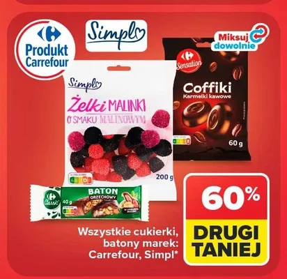 Żelki Malinki Simpl promocja w Carrefour