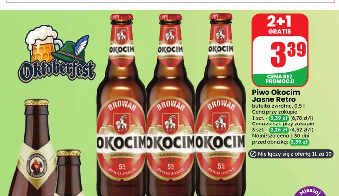 Piwo Okocim Retro promocja w Dino
