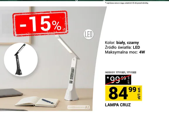 Lampa biurkowa LED Cruz promocja w Merkury Market
