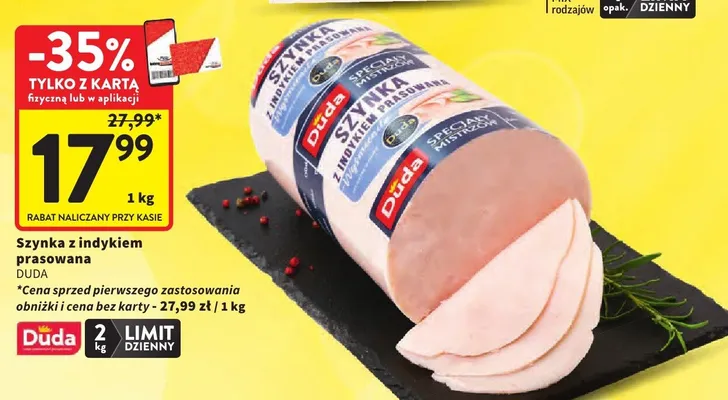 Szynka z indykiem prasowana Duda promocja w Intermarche