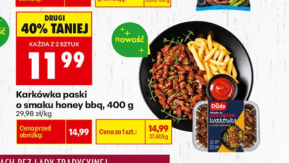 Karkówka paski o smaku honey bbq Duda promocja w Biedronka