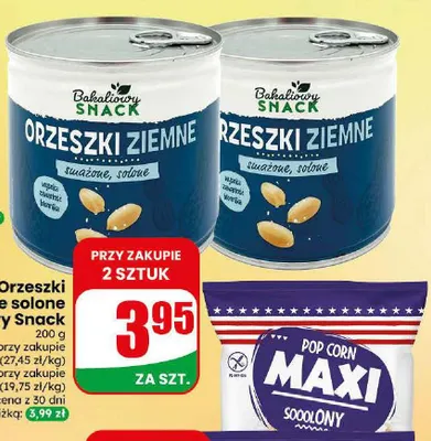 Orzeszki ziemne solone Bakaliowy Snack promocja w Dino