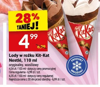 Lody w rożku Kit-Kat Nestlé oryginalny promocja w Twój Market