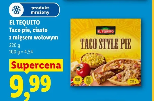Taco pie ciasto z mięsem wołowym El Tequito promocja w Lidl