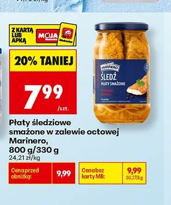 Płaty śledziowe smażone w zalewie octowej Marinero promocja w Biedronka