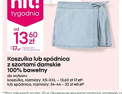 Spódnica z szortami damskie 100% bawełny promocja w Pepco