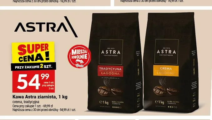 Kawa ziarnista Astra promocja w Twój Market