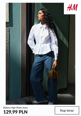 Jeansy damskie H & M Balloon High Waist promocja w H&M