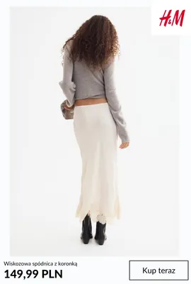 Spódnica wiskozowa z koronką H & M promocja w H&M