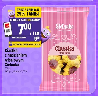 Ciastka z nadzieniem wiśniowym Sielanka promocja w POLOmarket