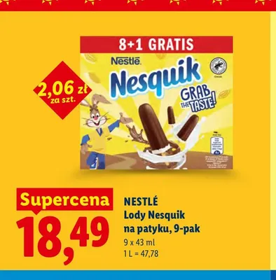 Lody Nesquik na patyku Nestlé 9-pak promocja w Lidl