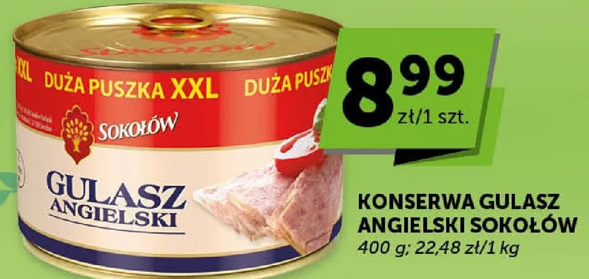 Konserwa gulasz angielski duża puszka XXL promocja w ABC