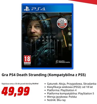 Gra PS4 Death Stranding (Kompatybilna z PS5) promocja w Media Markt
