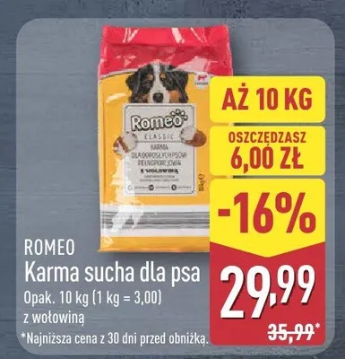 Karma sucha dla psa z wołowiną promocja w Aldi