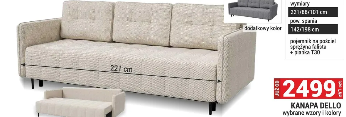 Kanapa Dello promocja w Merkury Market